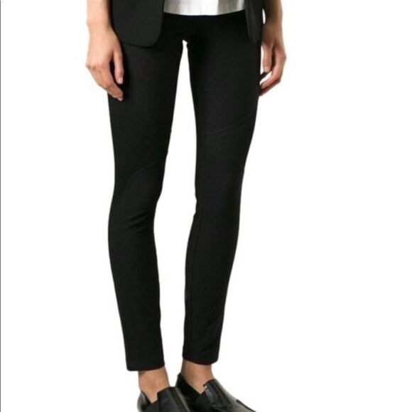 Helmut Lang Black Moto Mesh Panel Leggings